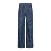 Co'Couture Vida Denimbyxor med Vackert Mönster Blue, Dam