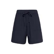 Kaffe Midnight Marine Lös Passform Shorts Blue, Dam