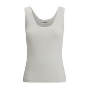 P.a.r.o.s.h. Räfflad ärmlös tanktop med tjocka band White, Dam