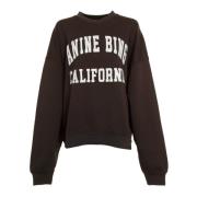 Anine Bing Logo Patch Oversized Sweatshirt Gray, Herr