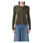 Polo Ralph Lauren Kabelstickad Cardigan med Crewneck Green, Dam