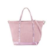 Vanessa Bruno Rosa Linne Shopper Väska Dubbel Slitage Pink, Dam