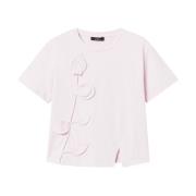 Twinset Rosa Crew Neck T-shirts och Polos Pink, Dam