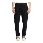 Rick Owens Cargo Byxbyxor med Dragsko Black, Herr