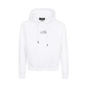 Dsquared2 Mini Icon Hoodie Sweatshirt White, Herr