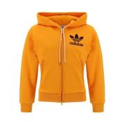 Adidas Hoodie med justerbar dragsko och dubbel dragkedja Orange, Herr