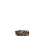 Dolce & Gabbana Leopard Baroque DG Logo Djurtryck Bälte Brown, Dam