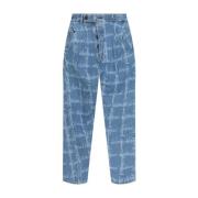 Vivienne Westwood Blå Logo Print Jeans Knappgylf Blue, Herr