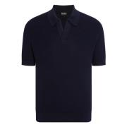 Z Zegna Blå Polo T-shirt 100% Bomull Italien Blue, Herr