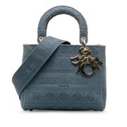 Dior Vintage Pre-owned Canvas handvskor Blue, Dam