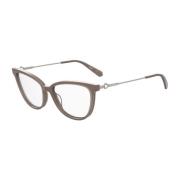 Love Moschino Brun Rektangulära Acetatglasögon Brown, Dam