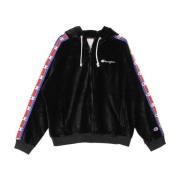 Champion Svart Zip-Up Hoodie Sweatshirt Black, Dam