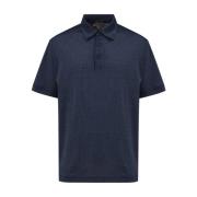 Canali Blå kortärmad polotröja Blue, Herr