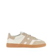 Hogan Vita och beige lädersneakers White, Dam