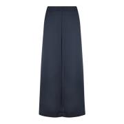 Fabiana Filippi Midnight Blue Wide Cut Elastisk Midja Byxor Blue, Dam