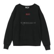 BOY London Svart/Röd Crewneck Sweatshirt Black, Herr