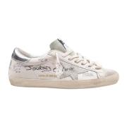 Golden Goose Vita och silver lädersneakers White, Herr