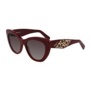 Salvatore Ferragamo Bordeaux Acetatsolglasögon med UV-filter Red, Dam