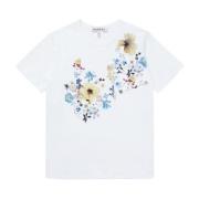 Munthe Blommigt Vitt T-shirt White, Dam