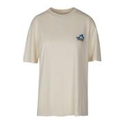 Autry Jersey T-shirt med tryckta logotyper Beige, Dam