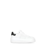 Hogan Vita Lädersneakers för Kvinnor White, Dam