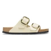 Birkenstock Klassiska stora spännen lädersandaler Beige, Dam