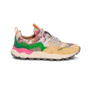 Flower Mountain Gula sneakers med blommigt tyg Multicolor, Dam