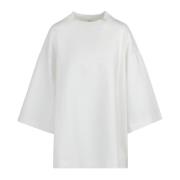 Liviana Conti Dubbel Jersey Tshirt med Girocollo White, Dam