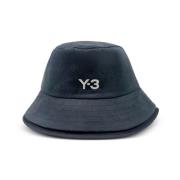 Y-3 Svart Bucket Hat Stiligt Mode Tillbehör Black, Herr