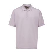 Canali Lila Zip Polo Tröja Made in Italy Purple, Herr