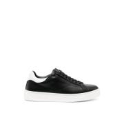 Lanvin Svart/vita låga sneakers gummisula Black, Dam