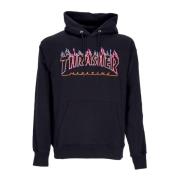 Thrasher Flame Neon Hood Sweatshirt Svart Black, Herr