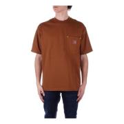 Carhartt Wip Logo Front Pocket Tee Brown, Herr