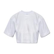 Off White Kort löst sittande t-shirt Gray, Dam