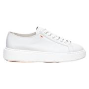 Santoni Vita Lädersneakers med Framlåsning White, Dam