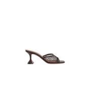 Amina Muaddi Brun Raffia Sandal Mule Brown, Dam