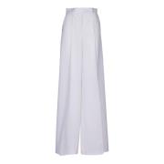 Max Mara Vita ull gabardine vida byxor White, Dam