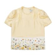 Munthe Elegant Blommigt Tryck Sidenskjorta Beige, Dam