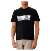 C.p. Company Svart T-shirt med svart baksida Black, Herr