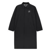 MM6 Maison Margiela Svart ull trenchcoat med klassisk krage Black, Her...