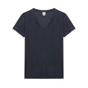 Ines De La Fressange Paris Apolline linne T-shirt Blue, Dam