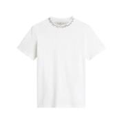 Golden Goose T-shirt med kristallhalsband White, Dam