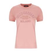 Dolce & Gabbana Avslappnad Bomull T-shirt för Män Pink, Dam