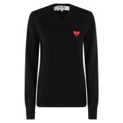 Comme des Garçons Play Röd Hjärta Tröja Black, Dam