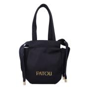 Patou Svart Kvällspåseväska Satin Finish Black, Dam