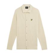 Lyle & Scott Mid Knits Linneblandad Stickad Skjorta Beige, Herr