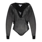 Alaïa Genomskinlig bodysuit med huva Black, Dam