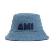 Ami Paris Patch Bucket Hat Blue, Herr