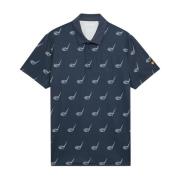 Lyle & Scott SS Polo Shirts Micro Club Printed Polo Shirt Blue, Herr