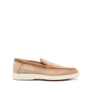 Santoni Tan Mocka Loafer Gummisula Brown, Herr